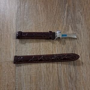 Joe Rodeo Dark Brown Burgundy Leather Watch Band Strap Silver Clasp 16mm